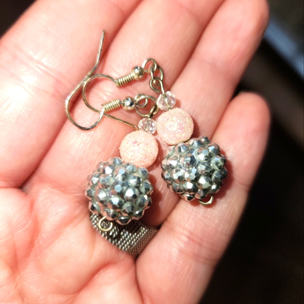 Pink Glittery Earrings